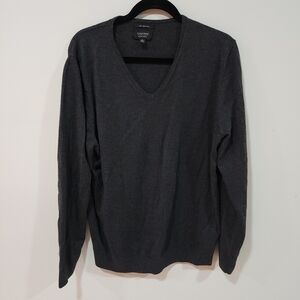Nordstrom mens vneck sweater, gray, size xl